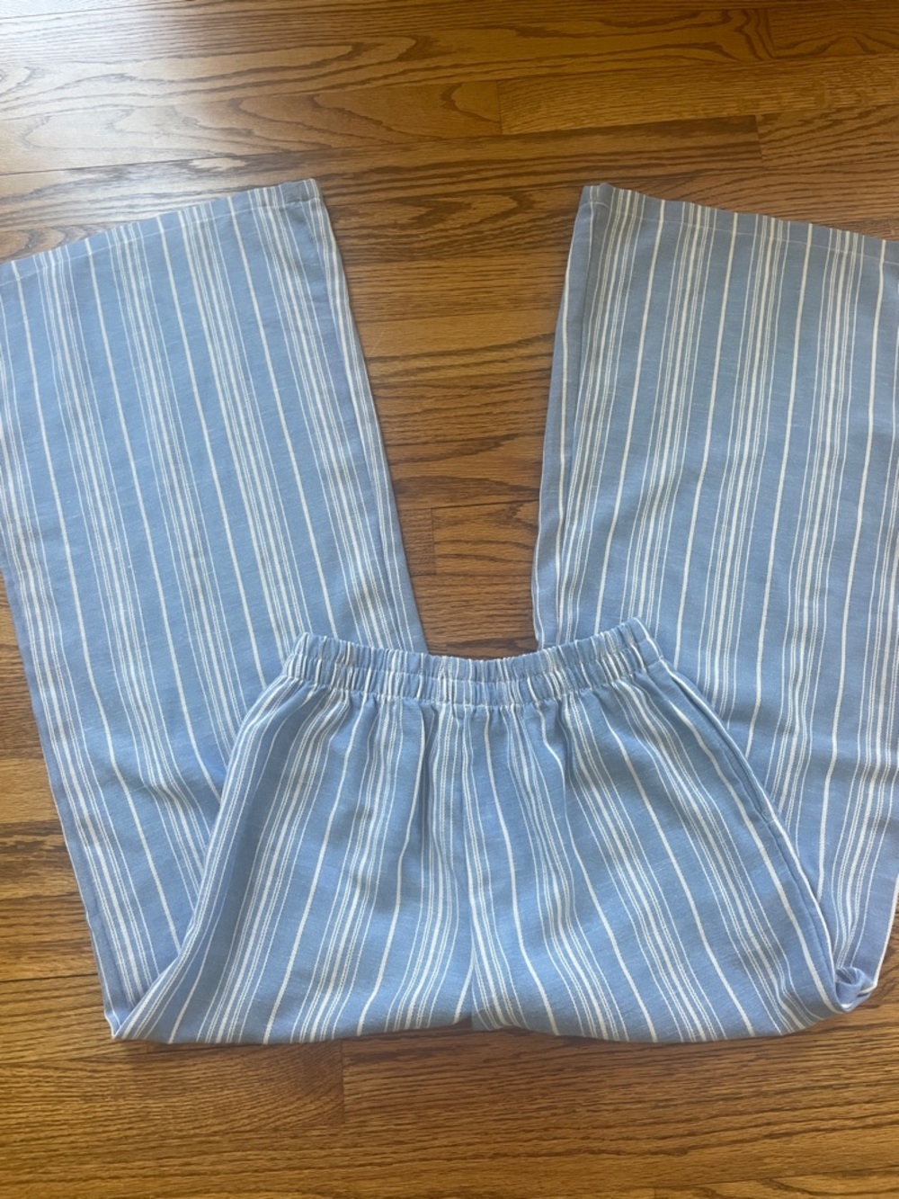 Sincerely Jules Blue & White Striped Extra Wide Leg Pants Coastal Lounge XS - Picture 5 of 6